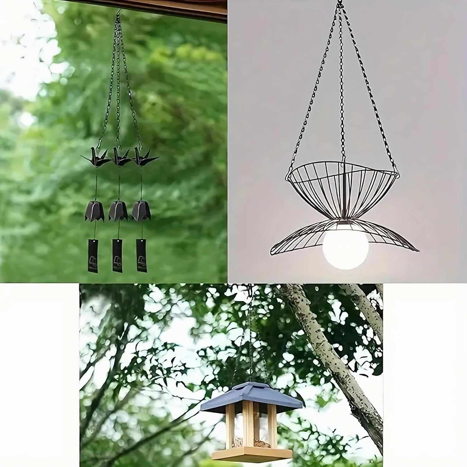Hanging Basket Chain, 3 Sets Plant Hanger Metal Chains with Clips for Flower Pots, Planters, Bird Cage, Lanterns Black Clips