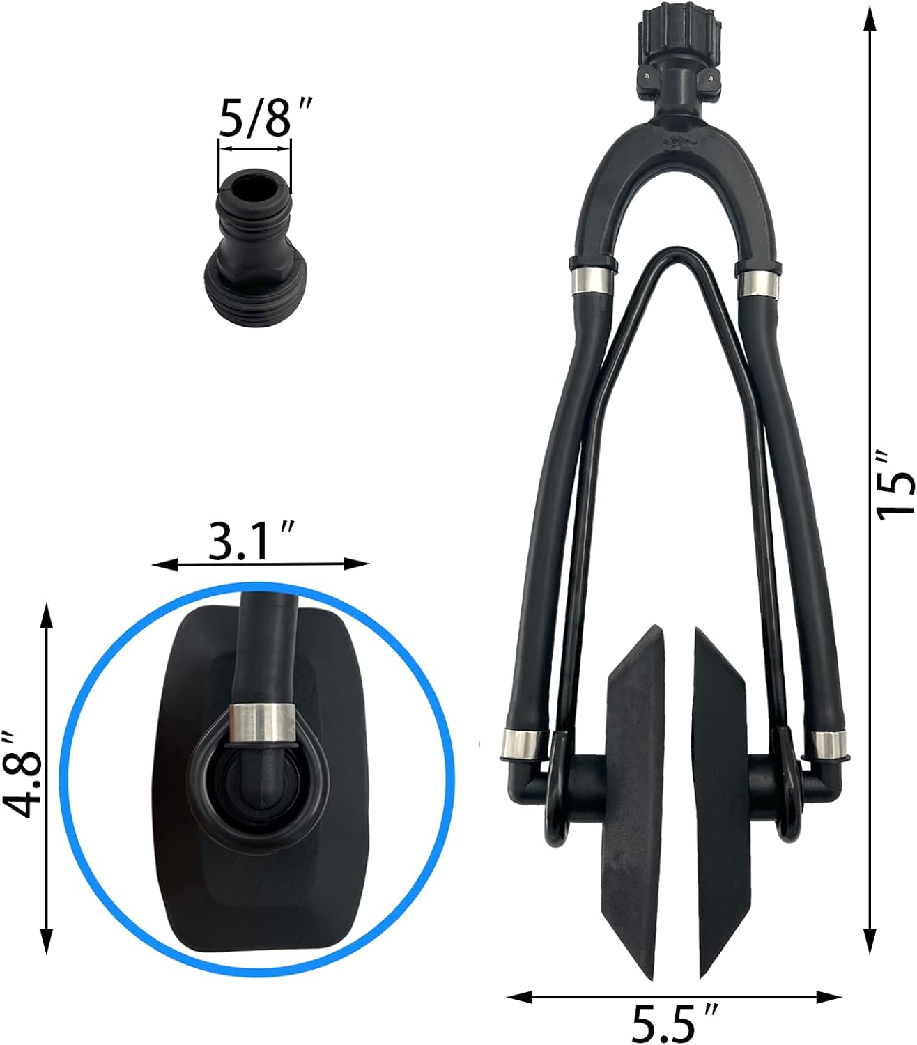 Universal Rectangular Dual Water Feed Outboard Motor Flusher Boat Ear Muff Engine for Marine