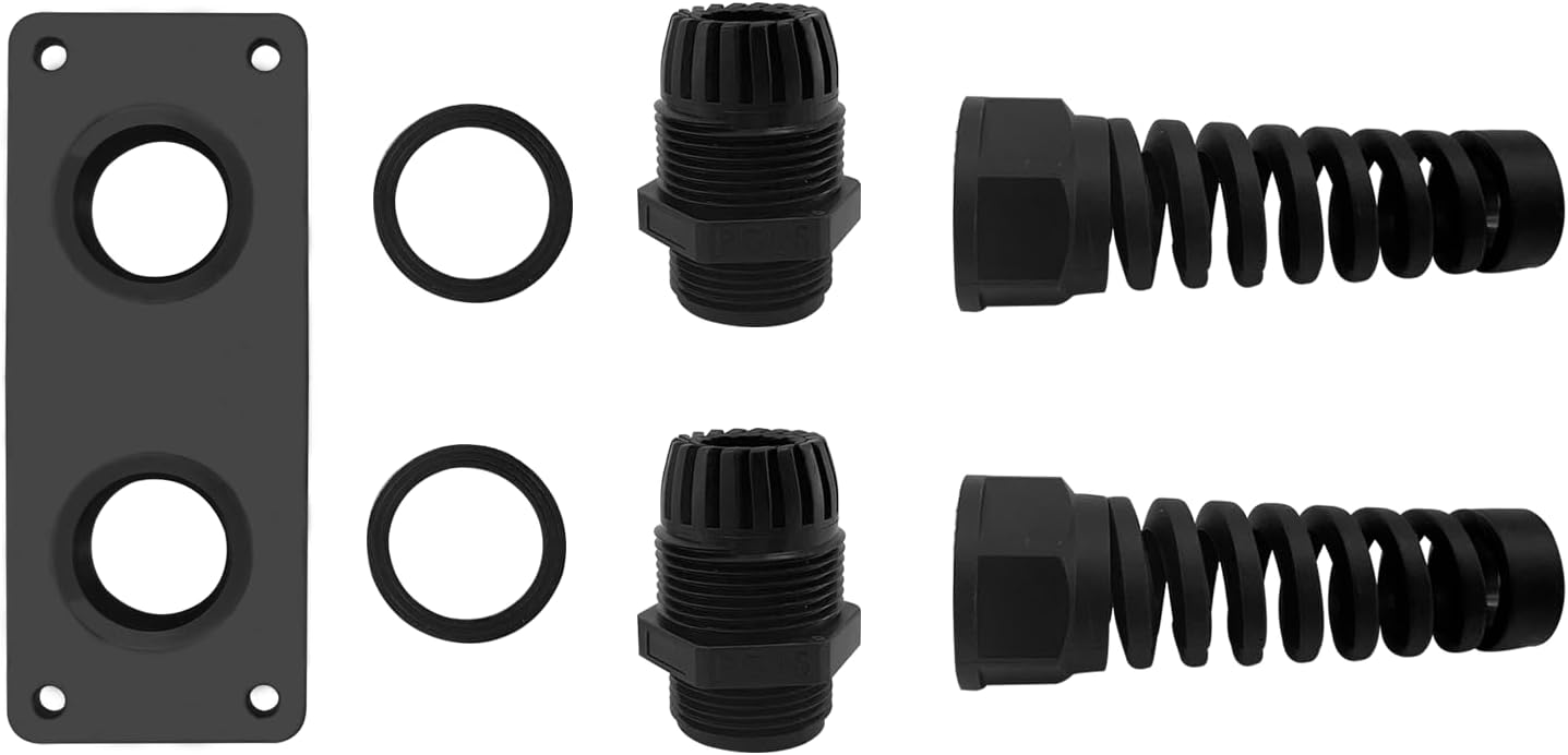 PG16 Cable Gland with Anodized Aluminum Base Antirust Anti-corrosive Waterproof IP68 Nylon Joint Adjustable Locknut for 8-14mm Wire Thread Integrated Two