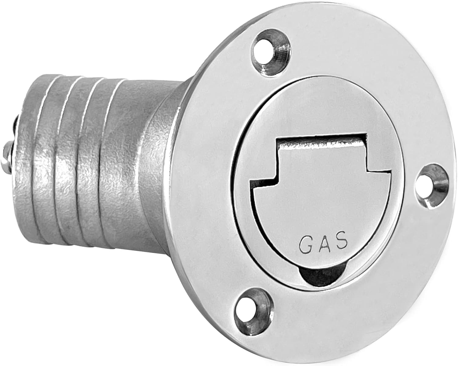 1-1/2" 38mm Boat Gas Deck Fill/Filler with Keyless Cap Screws, Marine Mirror Polished 316 Stainless Steel Hardware Angled Neck for Yacht Caravan