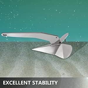Stainless Steel Delta/Wing Style Boat Anchor Heavy Duty Triangular 11lb / 13lb 16lb /17.5lb 22lb 33lb 35lb Wing Triangle 13 lb/6 kg