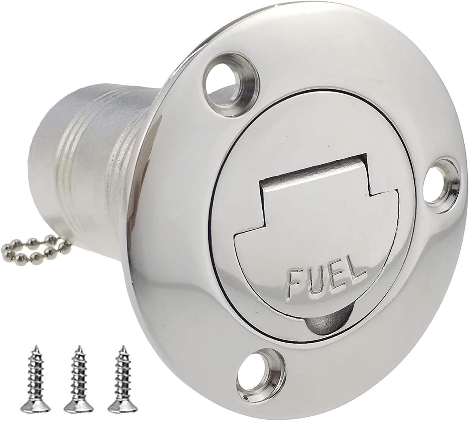 2" 50mm Boat Gas/Fuel/Water/Waste/Diesel Deck Fill/Filler with Keyless Cap 2" Marine Mirror- Polished 316 Stainless Steel Hardware for Yacht Caravan Fuel