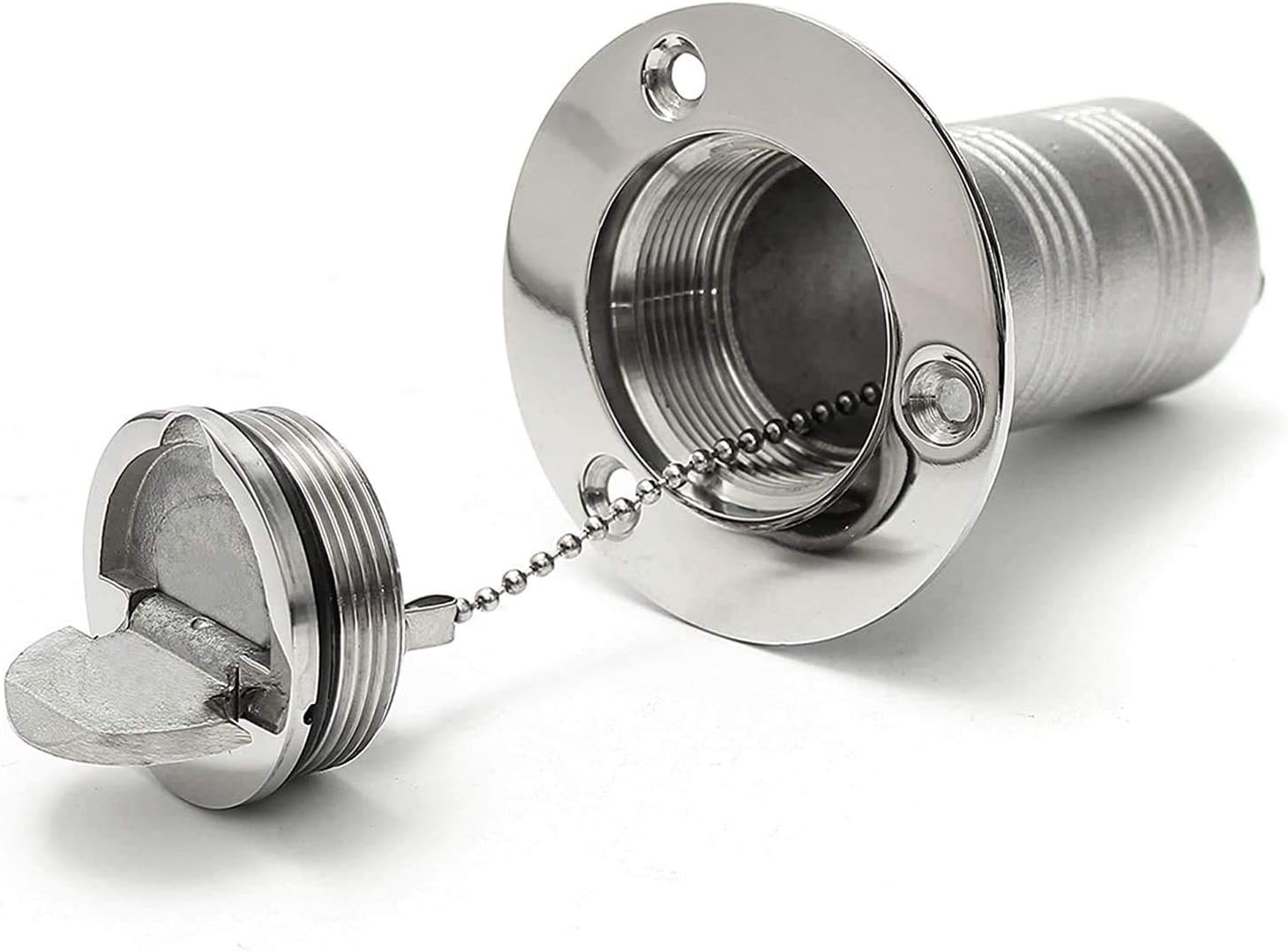 2" 50mm Boat Gas/Fuel/Water/Waste/Diesel Deck Fill/Filler with Keyless Cap 2" Marine Mirror- Polished 316 Stainless Steel Hardware for Yacht Caravan Fuel