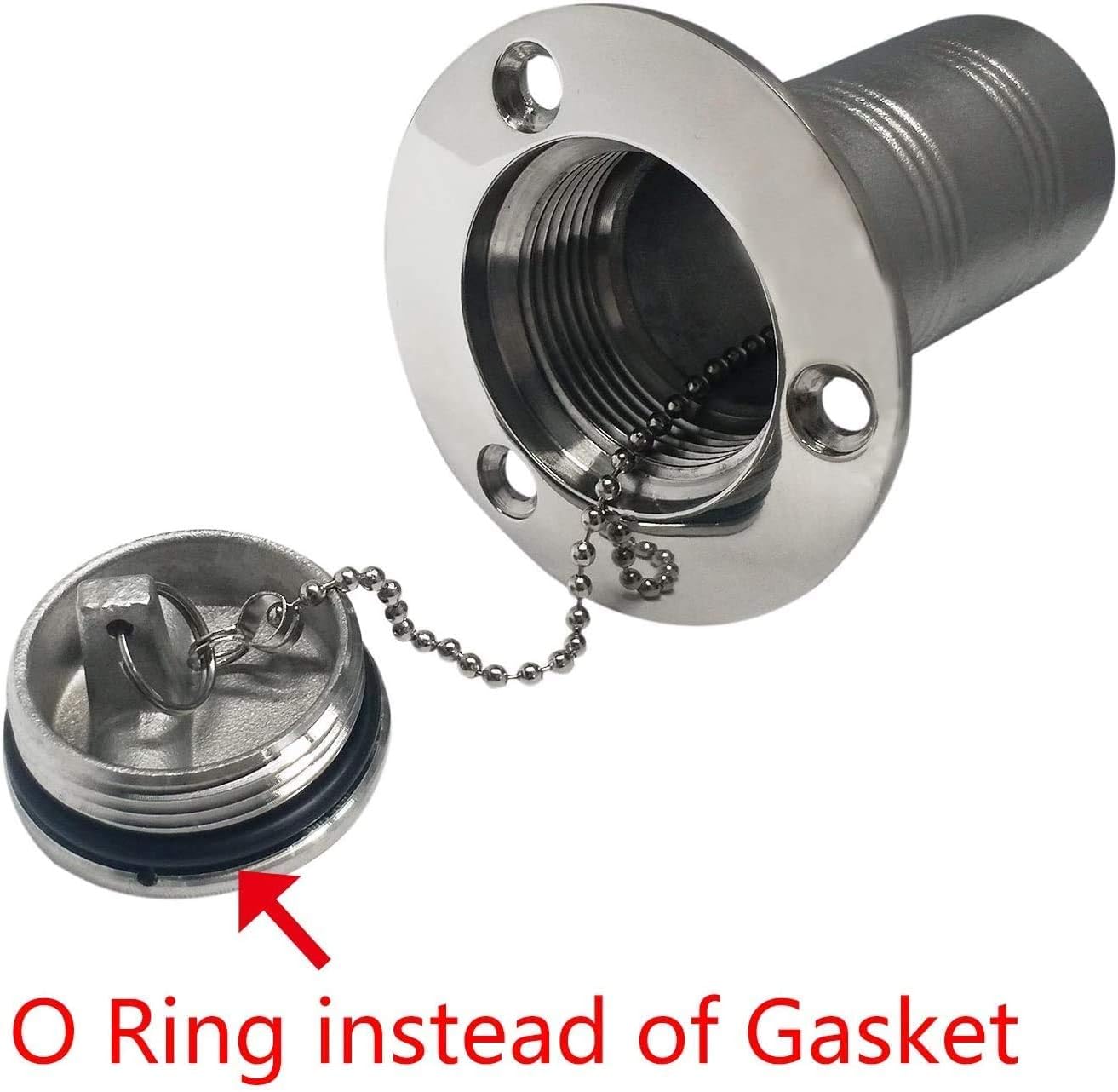 2" 50mm Boat Gas/Fuel/Water/Waste/Diesel Deck Fill/Filler with Keyless Cap 2" Marine Mirror- Polished 316 Stainless Steel Hardware for Yacht Caravan Fuel