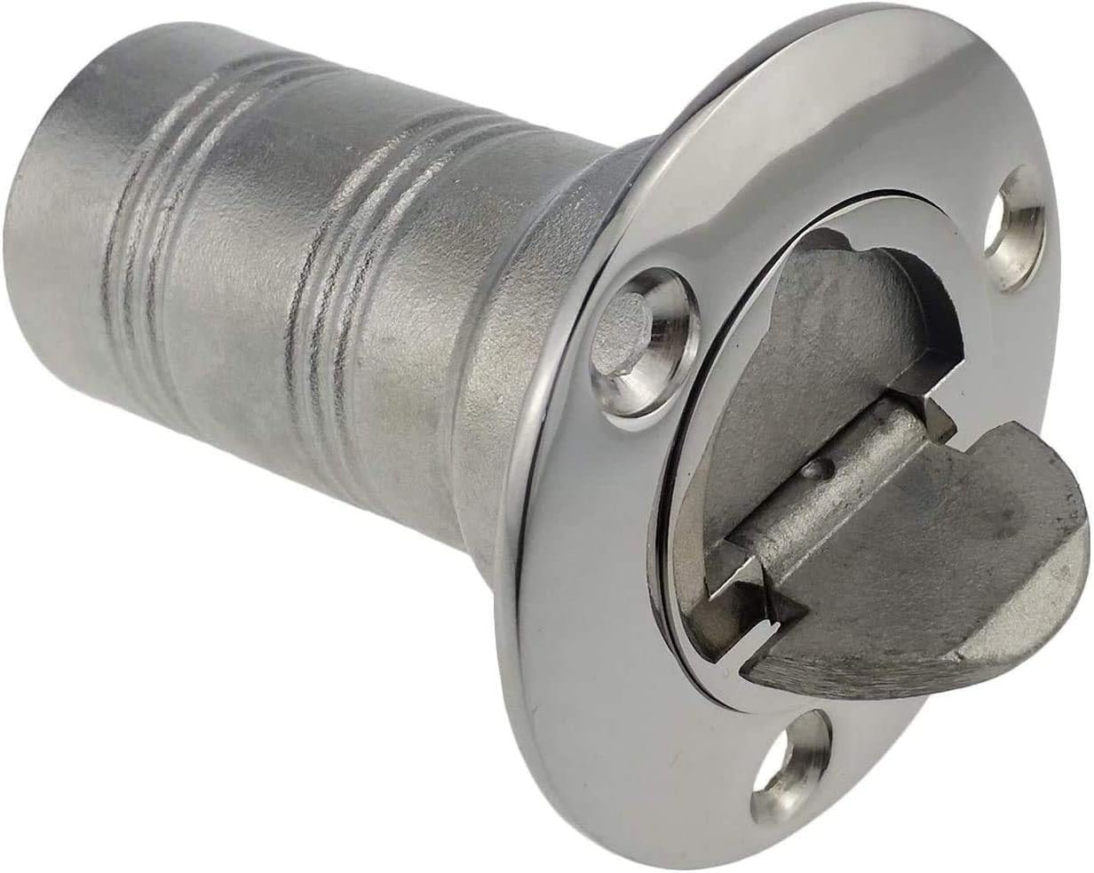 2" 50mm Boat Gas/Fuel/Water/Waste/Diesel Deck Fill/Filler with Keyless Cap 2" Marine Mirror- Polished 316 Stainless Steel Hardware for Yacht Caravan Fuel