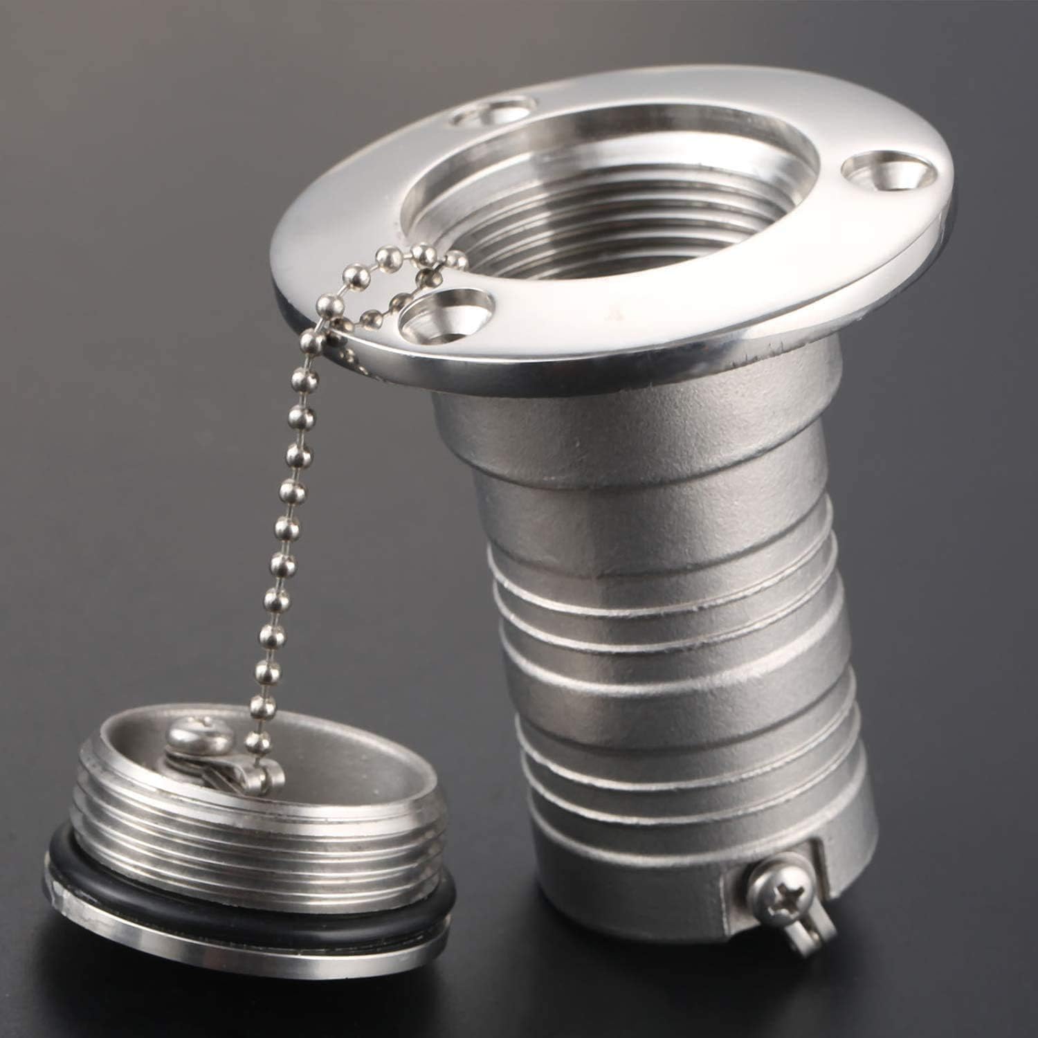 2" 50mm Boat Gas/Fuel/Water/Waste/Diesel Deck Fill/Filler with Keyless Cap 2" Marine Mirror- Polished 316 Stainless Steel Hardware for Yacht Caravan Fuel