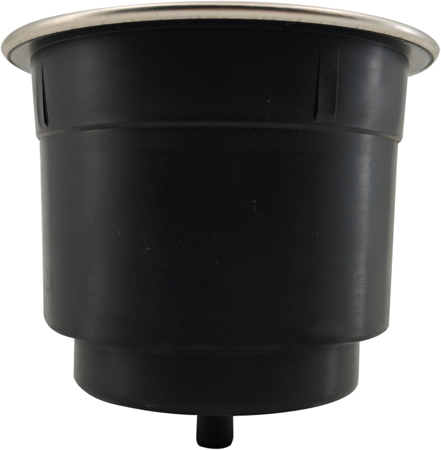 4Pcs Cup Holder Insert Plastic Universal Drop in with Drain, for RV Boat Car, Pontoon Table Sofa,Stainless Steel Edging