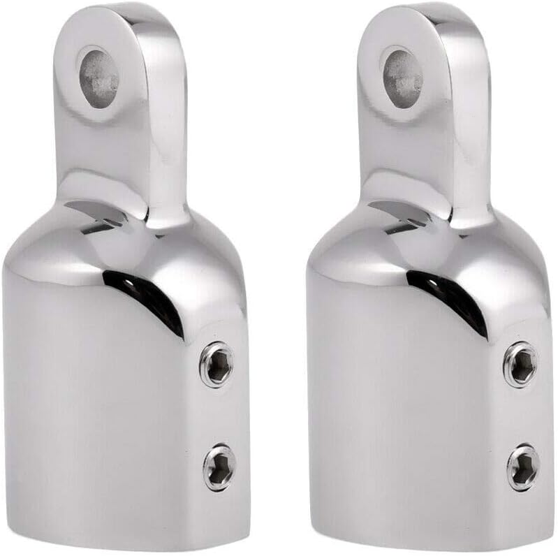 316 Stainless Steel Heavy Duty Fitting Bimini Top Cap Fits 1" 25.4mm OD Round Tube External Eye End with Two Screws for Boat Covers Marine Hardware 2pcs