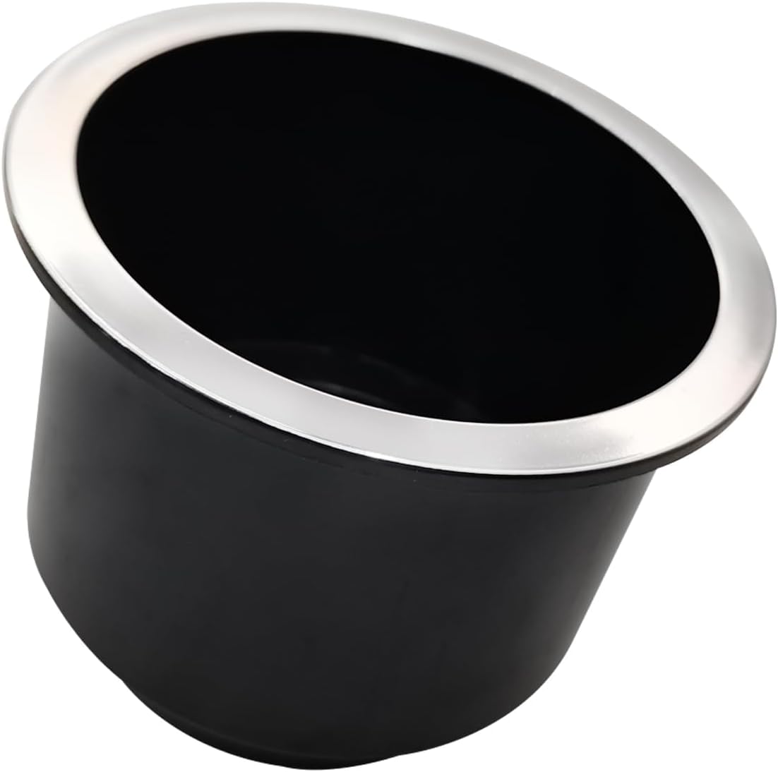 4Pcs Cup Holder Insert Plastic Universal Drop in Chrome with Drain, for RV Boat Car, Pontoon Table Sofa