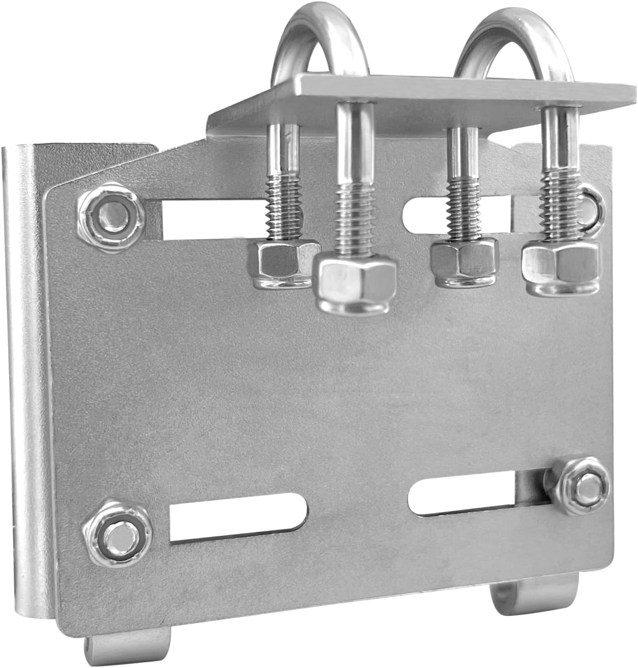 Stainless Steel Horizontal Stanchion Rail Mount Anchor Bracket, Fluke Bracket Rugged Durable High Hardness Fits 7/8" to 1" Rails for Boats Yachts Ships