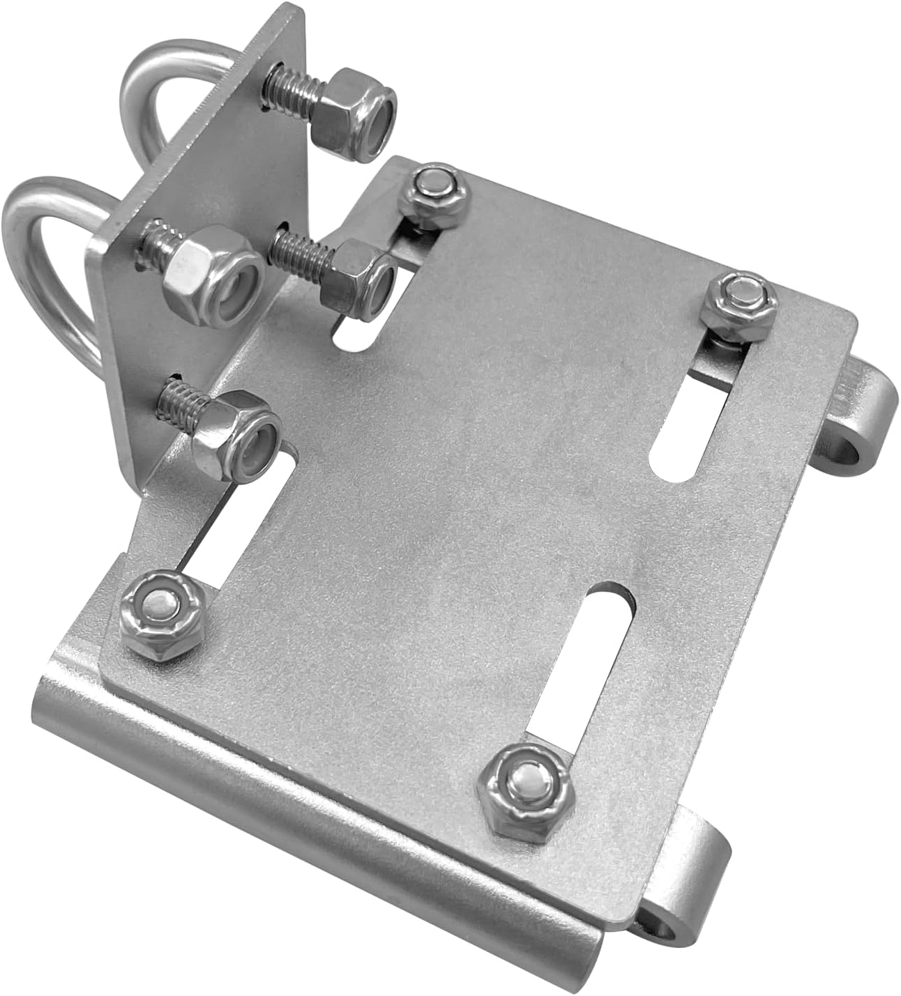 Stainless Steel Horizontal Stanchion Rail Mount Anchor Bracket, Fluke Bracket Rugged Durable High Hardness Fits 7/8" to 1" Rails for Boats Yachts Ships