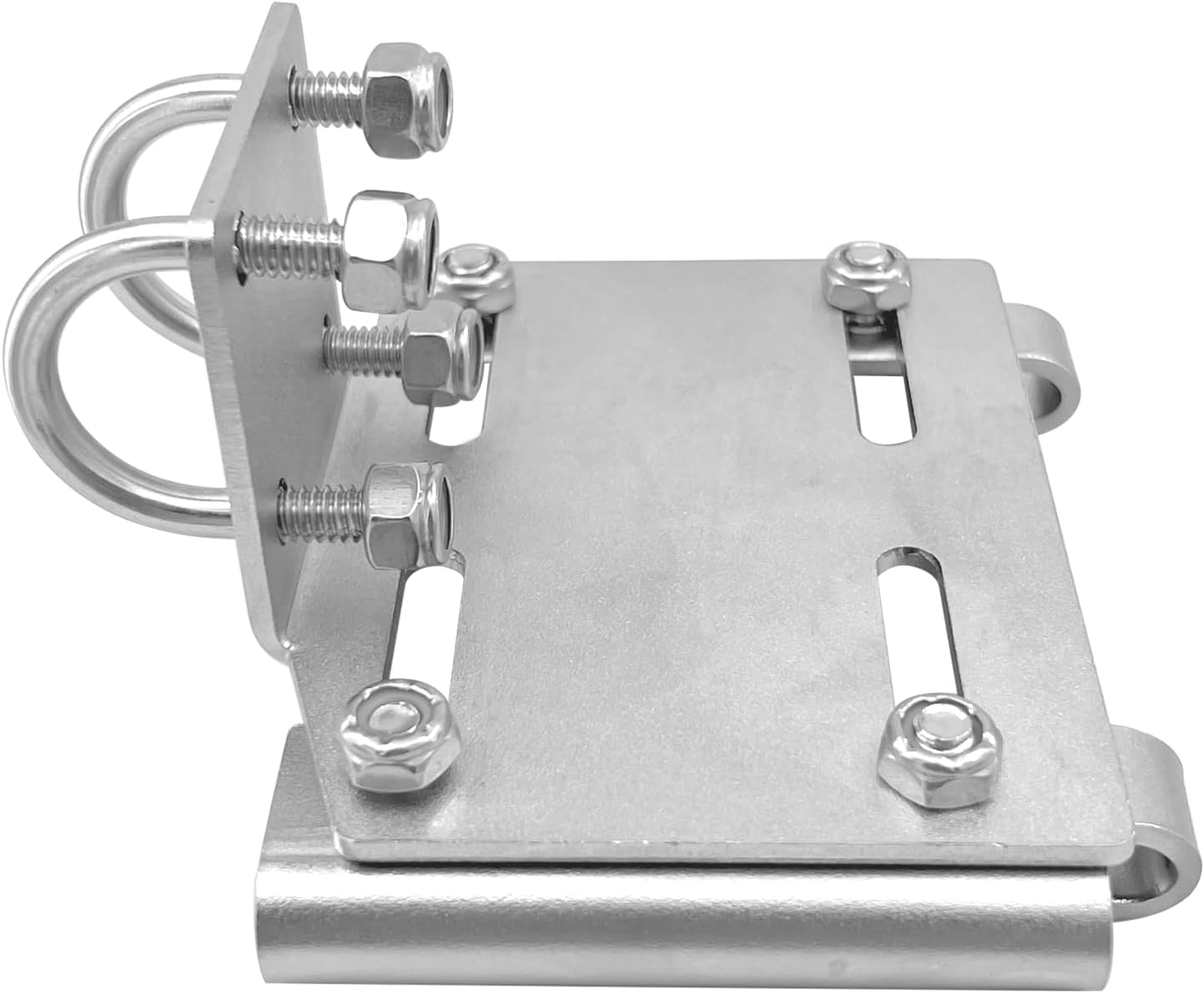Stainless Steel Horizontal Stanchion Rail Mount Anchor Bracket, Fluke Bracket Rugged Durable High Hardness Fits 7/8" to 1" Rails for Boats Yachts Ships