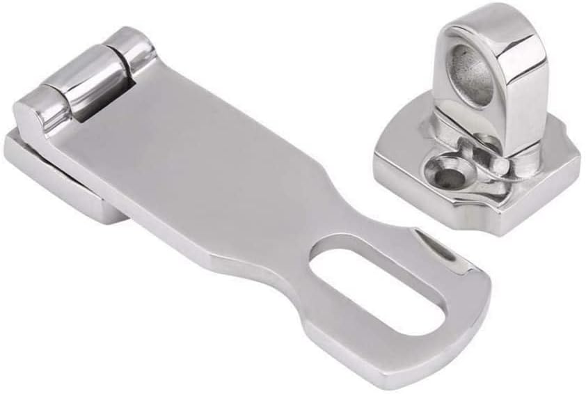 Grade Stainless Steel 3" Heavy Duty Door Hasp with Turning Padlock Eye Mount Screws