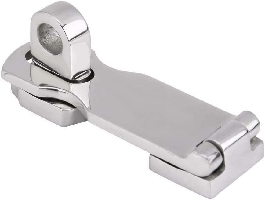Grade Stainless Steel 3" Heavy Duty Door Hasp with Turning Padlock Eye Mount Screws