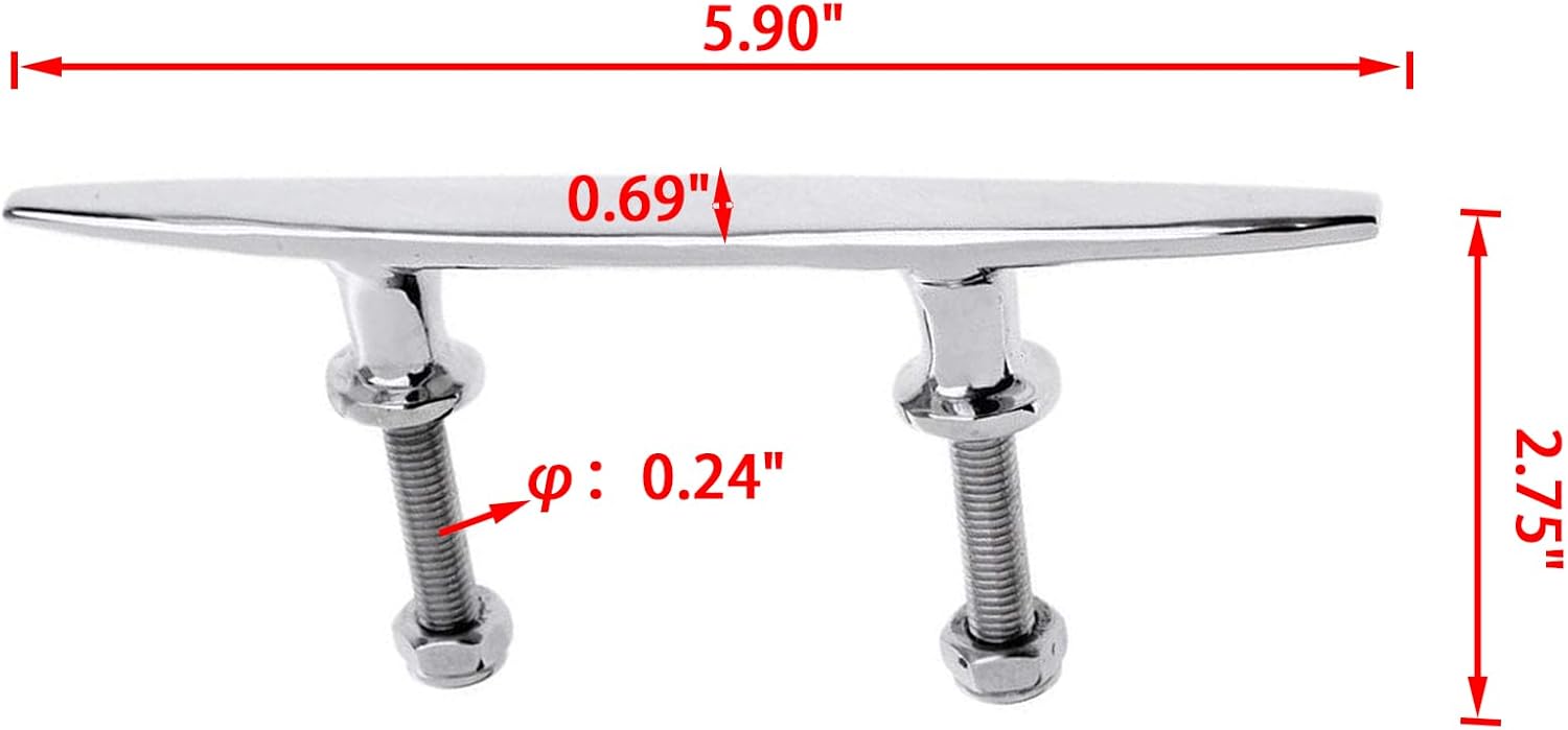 Burn Buddy Boat Cleat Open Base Cleat, Dock All 316 Stainless Steel Mooring Accessories