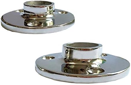 2Pcs 1-inch 90° Stainless Steel Floor Flange Pipe Decor Malleable Cast Fitting Boat Round Base Handrail Fittings Furniture DIY Wall