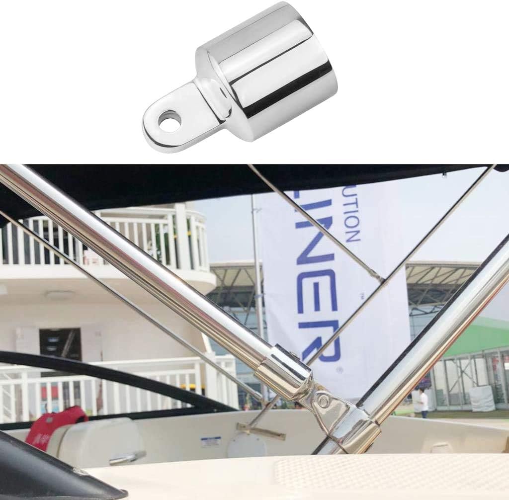 Mirror Polished Marine Bimini Top Cap Tube 1" 25.4mm External Eye End for Boat Heavy Duty Fitting Hardware 316 Stainless Steel