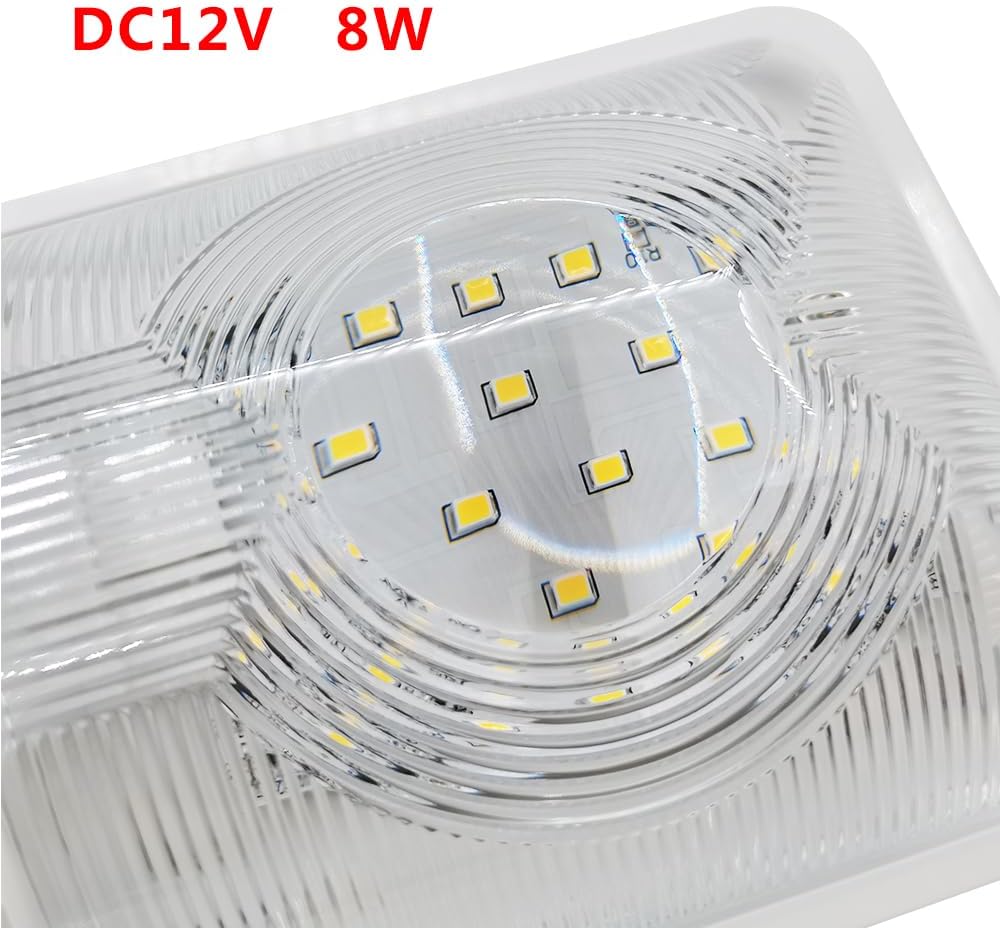 RV Lights Interior, 12 Volt Led 1000LM, Interior Fixtures 12V with Switch, Ceiling Dome Light Switch for Camper Trailer Boat Car,Natural White