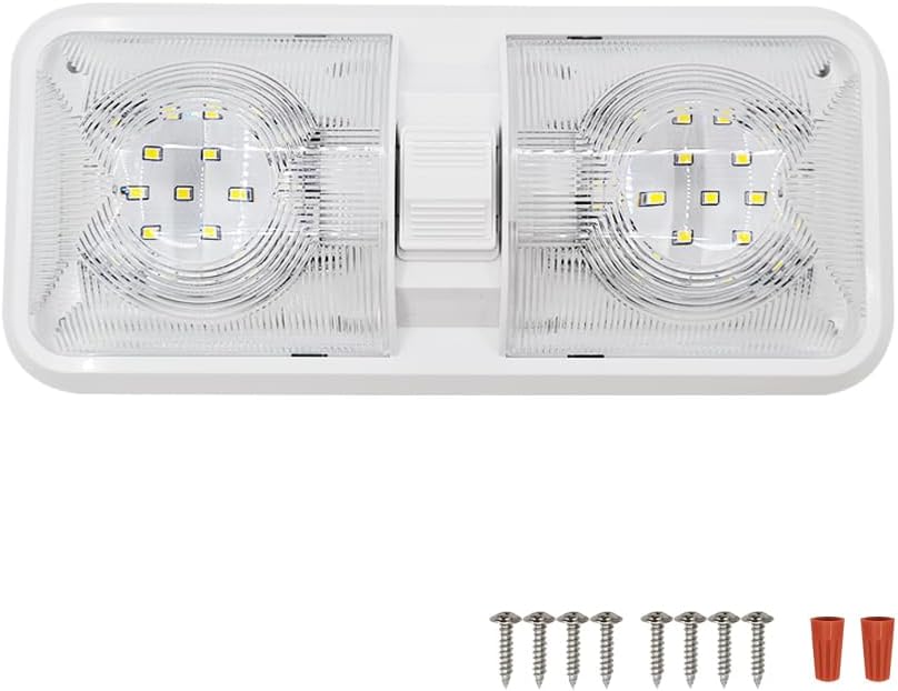 RV Lights Interior, 12 Volt Led 1000LM, Interior Fixtures 12V with Switch, Ceiling Dome Light Switch for Camper Trailer Boat Car,Natural White