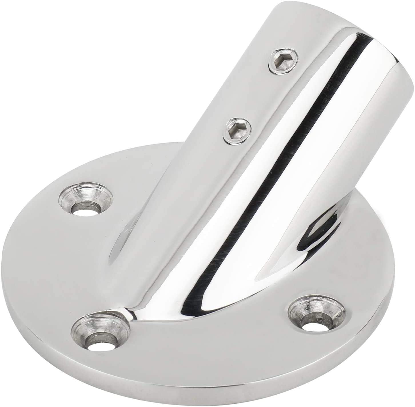 7/8'' 22mm 30 Degree Heavy Dudy 316 Stainless Steel Marine Tube Boat Hand Rail Round Base Bimini Top Fitting Hardware