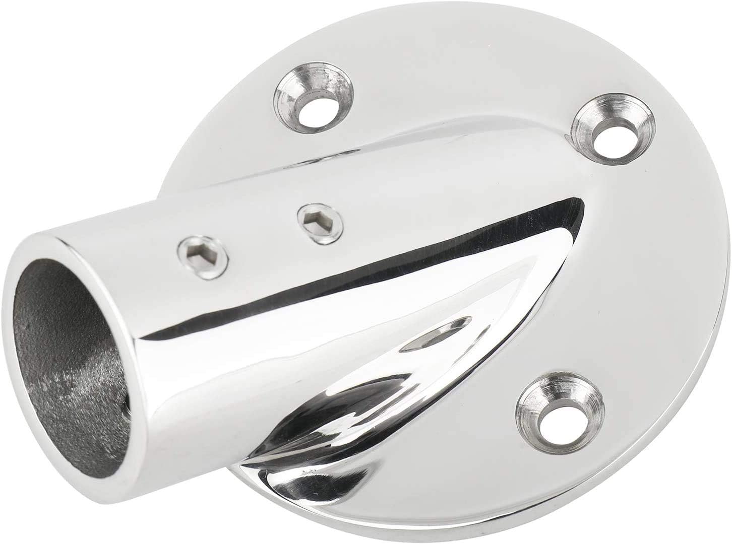 7/8'' 22mm 30 Degree Heavy Dudy 316 Stainless Steel Marine Tube Boat Hand Rail Round Base Bimini Top Fitting Hardware