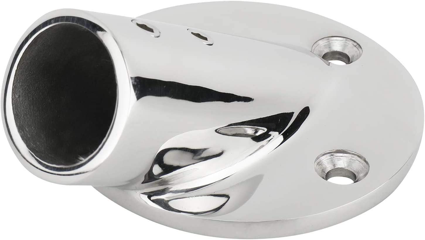 7/8'' 22mm 30 Degree Heavy Dudy 316 Stainless Steel Marine Tube Boat Hand Rail Round Base Bimini Top Fitting Hardware