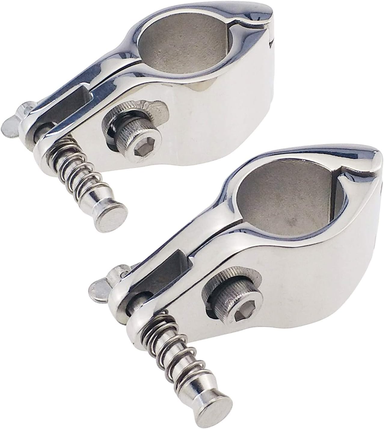 Set of 2 Stainless Boat Bimini Top Hinged Jaw Slide 1" 25 mm