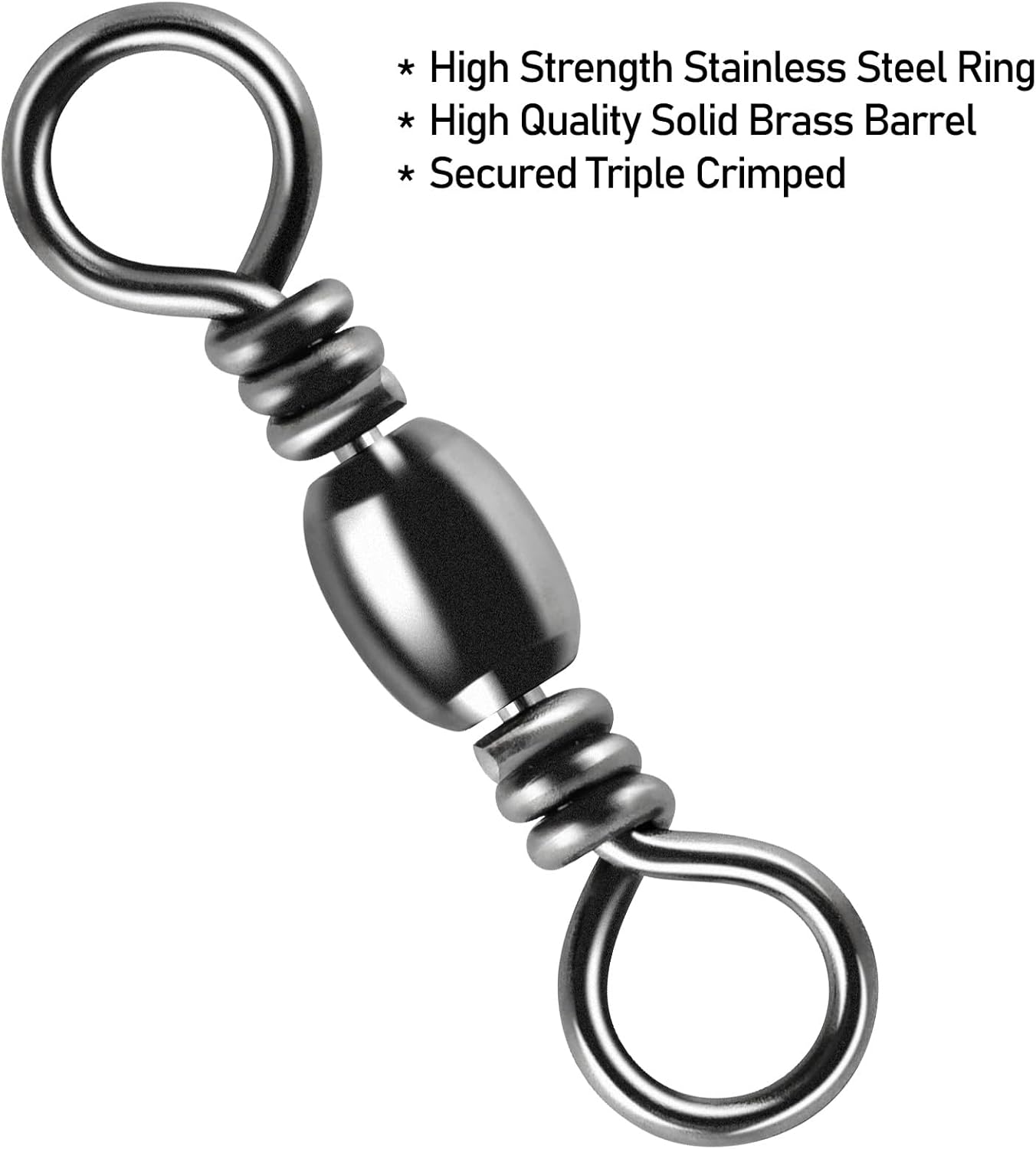 50-Pack Fishing Power Speed Clips 25LB Buy with 100-Pack Barrel Swivels 30LB