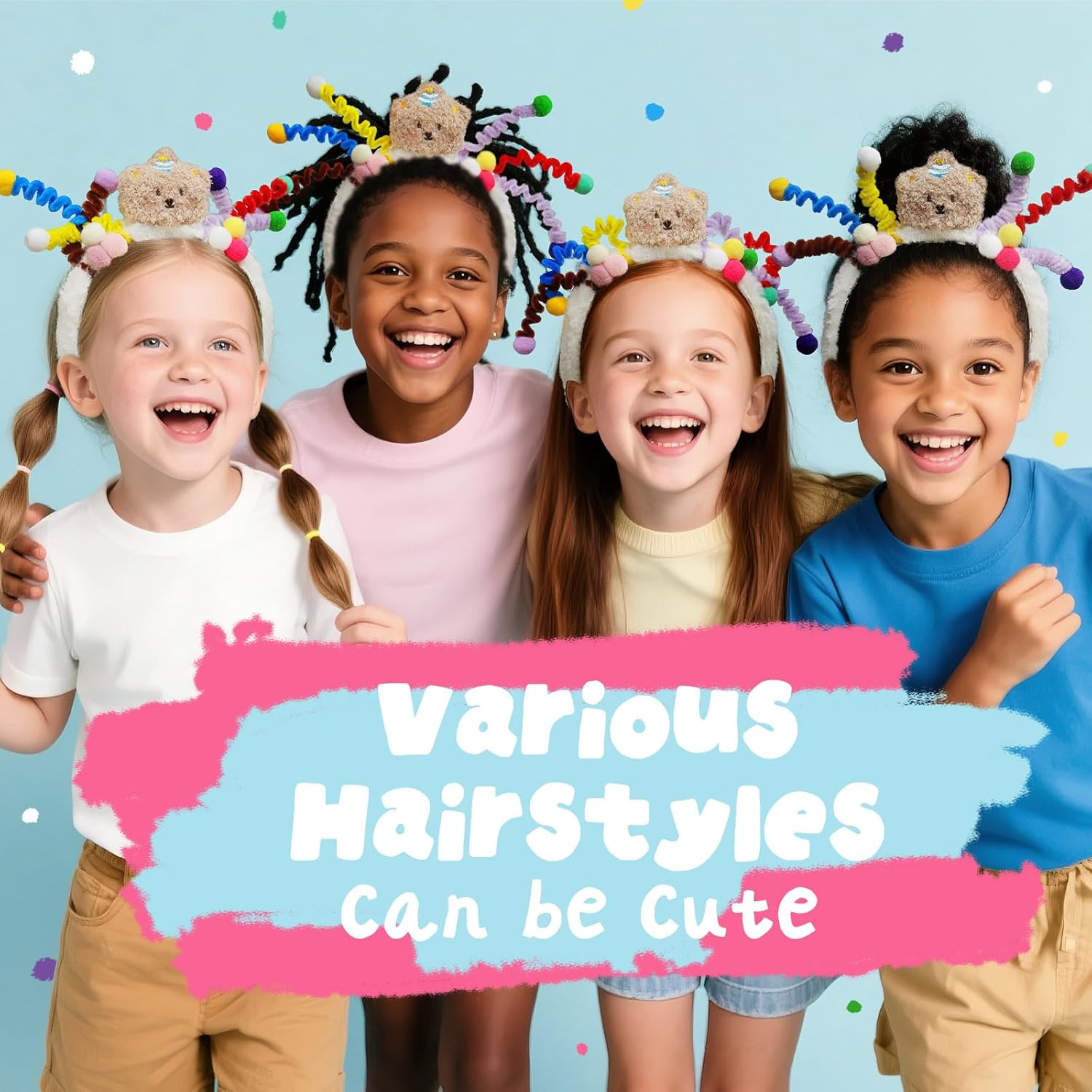 Cute Headband for Toddler Girls, Crazy Hair Day Accessories Kids, Stocking Stuffer Little Girl, Girls Washing Face and Skincare, 1 PCS