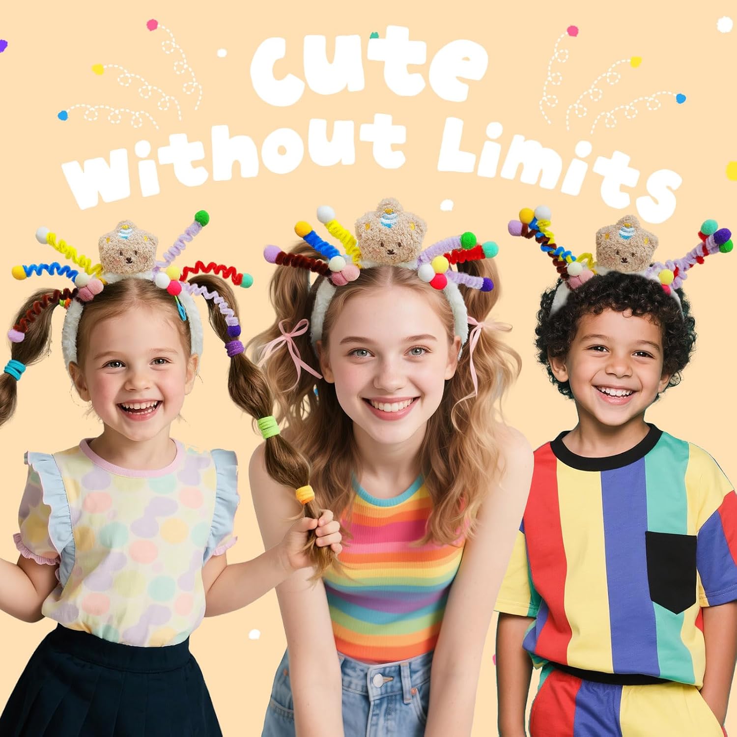 Cute Headband for Toddler Girls, Crazy Hair Day Accessories Kids, Stocking Stuffer Little Girl, Girls Washing Face and Skincare, 1 PCS