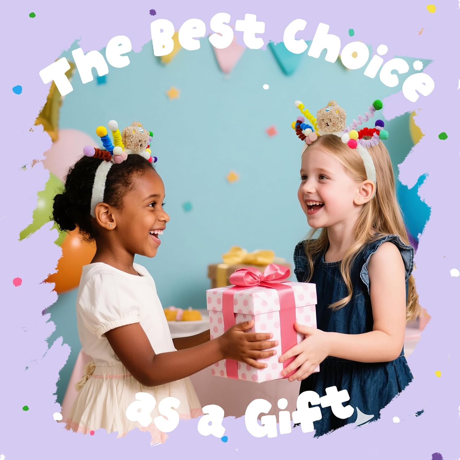 Cute Headband for Toddler Girls, Crazy Hair Day Accessories Kids, Stocking Stuffer Little Girl, Girls Washing Face and Skincare, 1 PCS