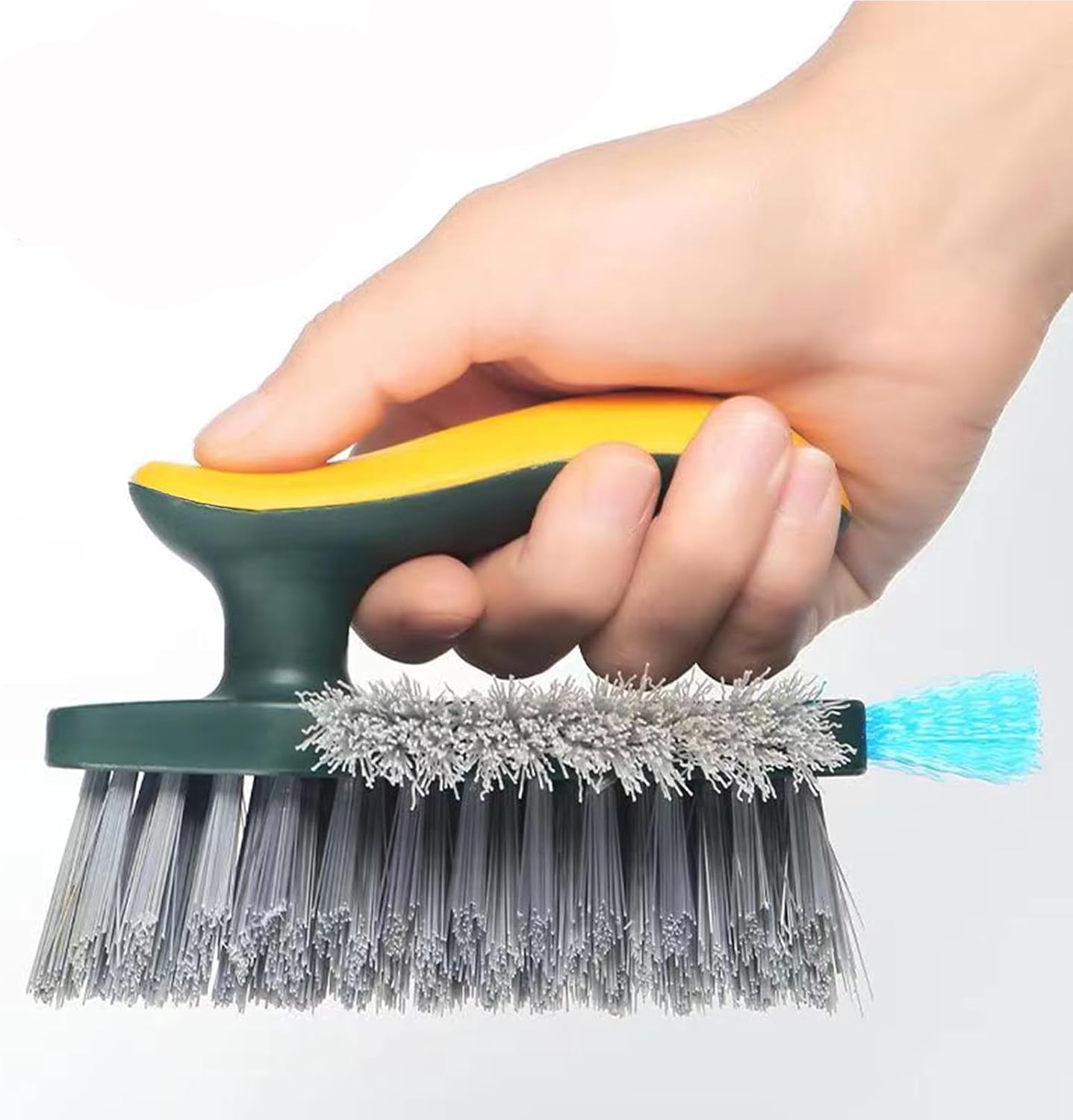 4-in-1 Grout Brush with Squeegee,Durable Bristles,Heavy-Duty Scrub Brushes for Cleaning Stiff Bristles Bathroom & Kitchen,Tile Floors Wall/Corner/Window Green Green