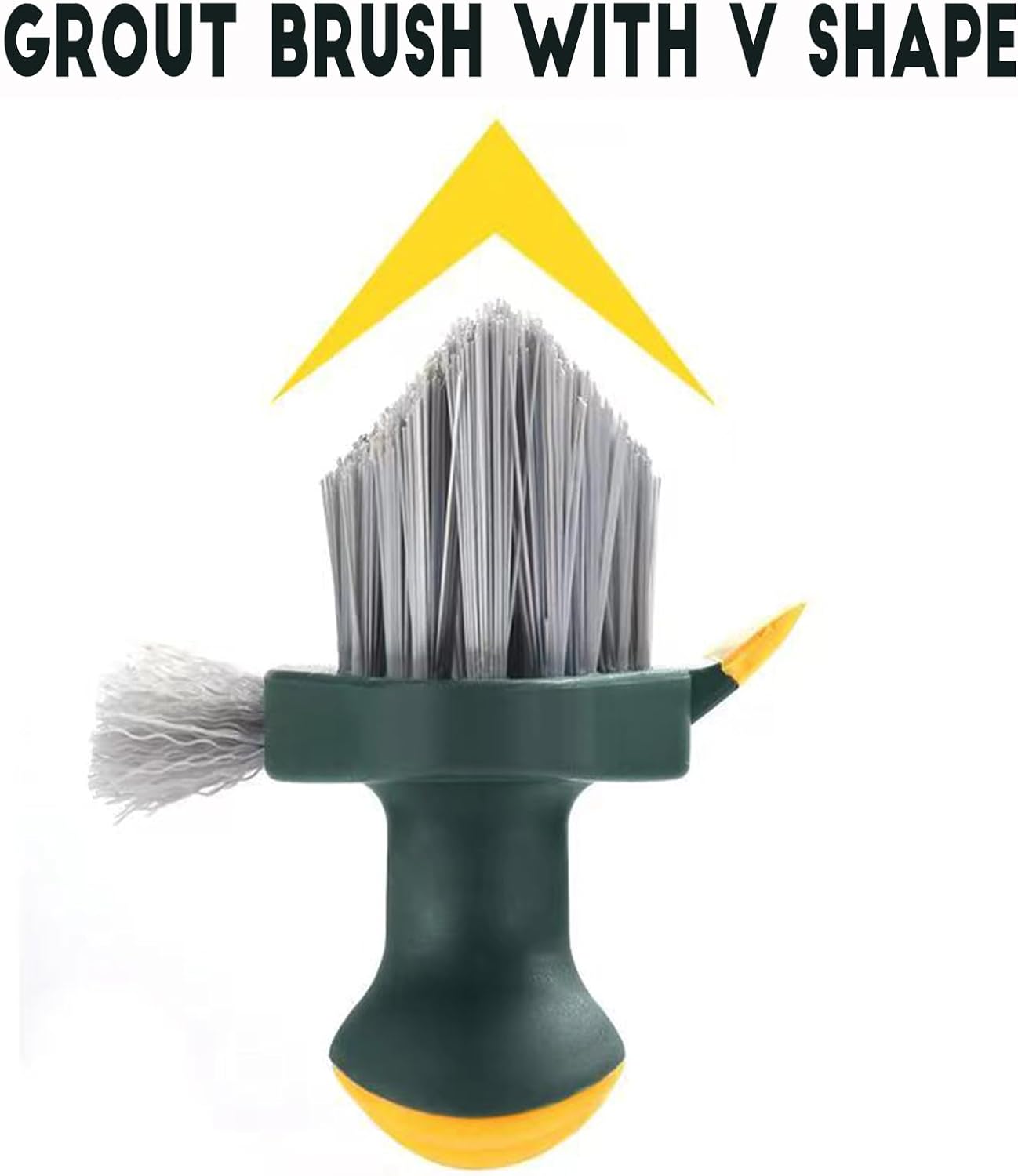 4-in-1 Grout Brush with Squeegee,Durable Bristles,Heavy-Duty Scrub Brushes for Cleaning Stiff Bristles Bathroom & Kitchen,Tile Floors Wall/Corner/Window Green Green