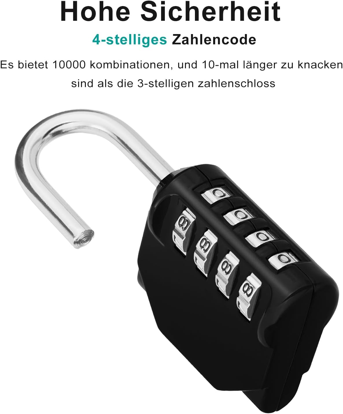 Petluno Padlock Numbers, 4-Digit Combination Lock, Weatherproof Lock for Outdoor Use Black and Red 2 Pieces, A-black&red 2P