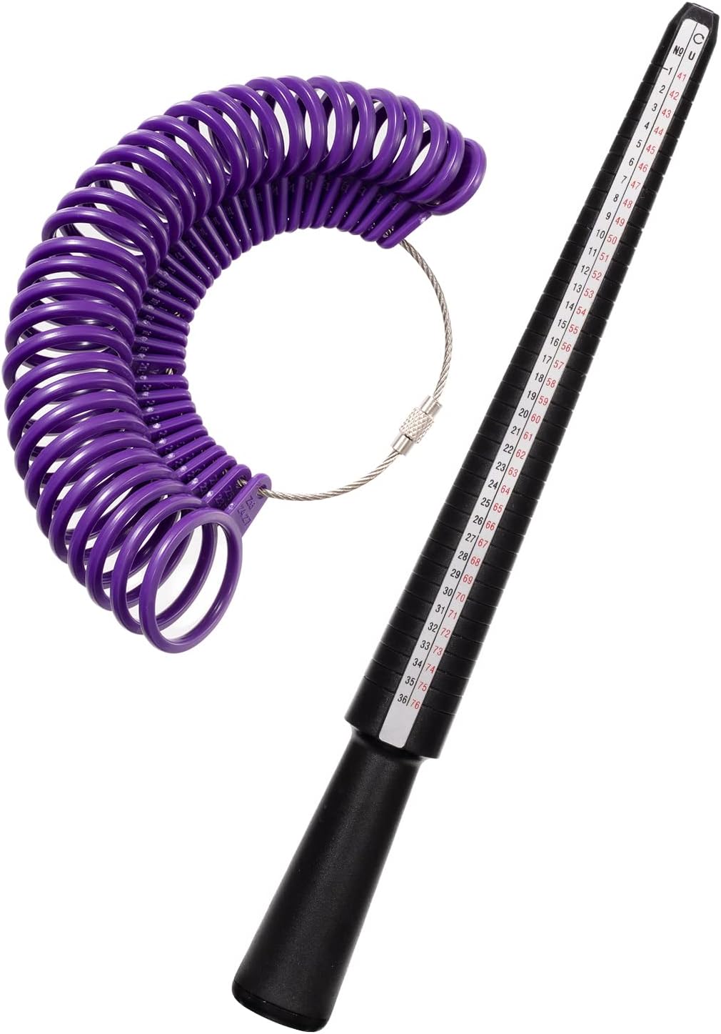 Petluno Ring Sizer Australia, A-Z Measurement Tool Australian Sizes, Finger Size Measure, with Clear Scale, Easy to Use, Gauge for Women, Men Plastic Set Plastic Set
