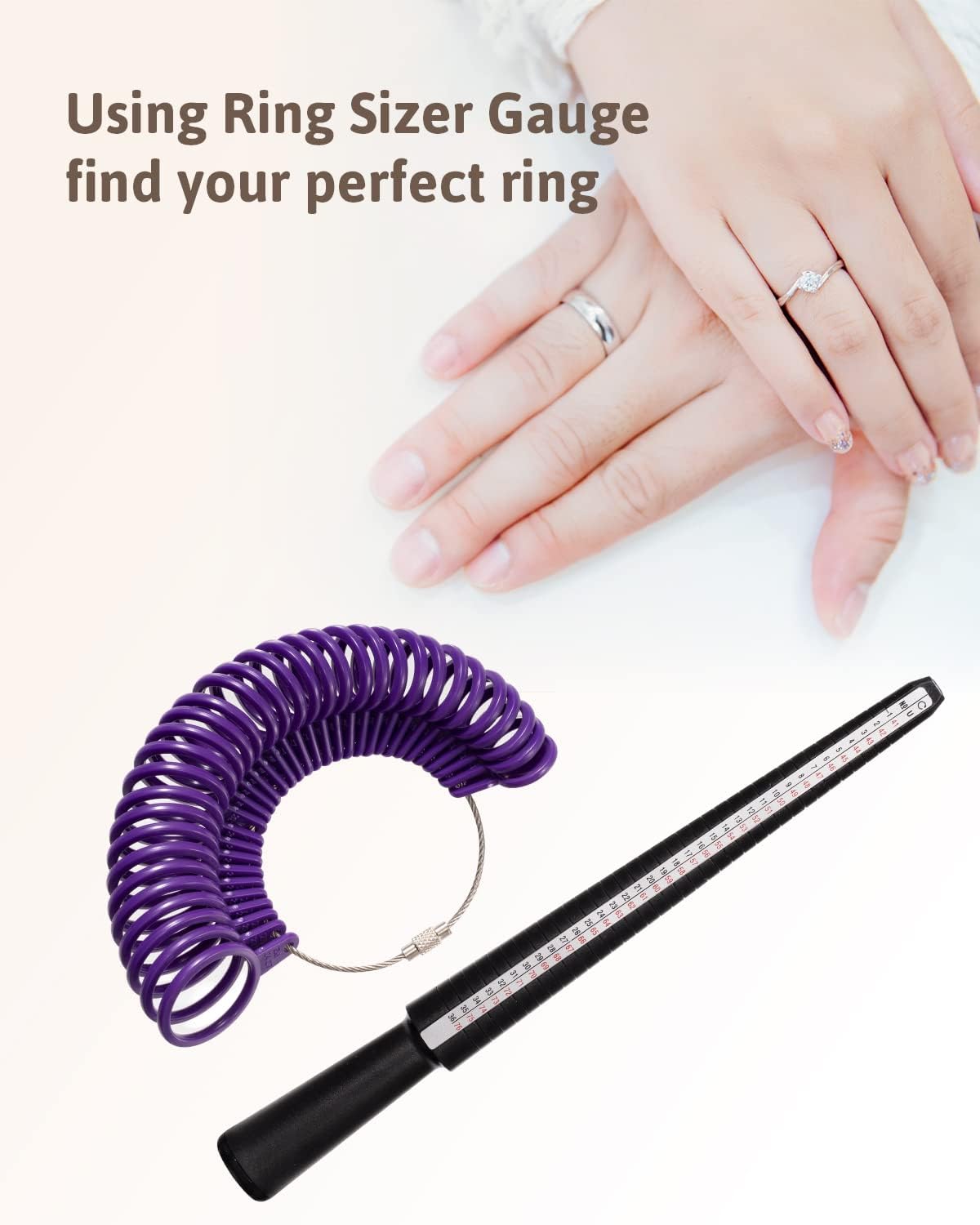 Petluno Ring Sizer Australia, A-Z Measurement Tool Australian Sizes, Finger Size Measure, with Clear Scale, Easy to Use, Gauge for Women, Men Plastic Set Plastic Set