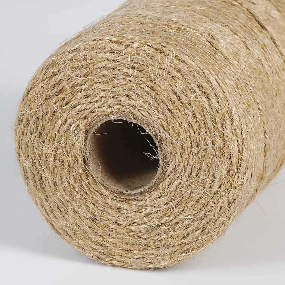 Petluno 1.82mm Jute Twine String, 500 Feet 152M Natural Garden String for Gift Wrapping, Floristry, Gardening and DIY Crafts Decoration Brown Brown
