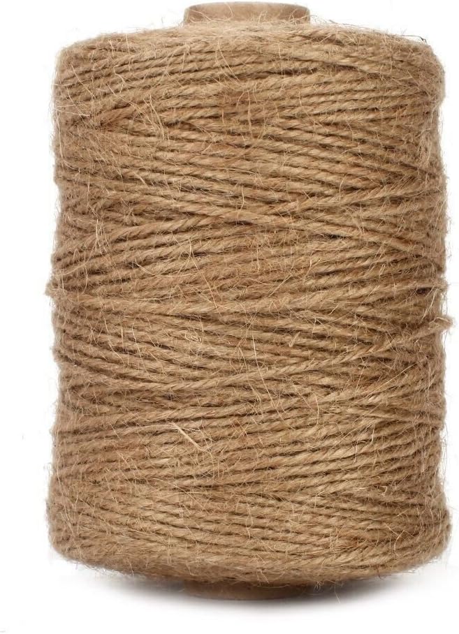 Petluno 1.82mm Jute Twine String, 500 Feet 152M Natural Garden String for Gift Wrapping, Floristry, Gardening and DIY Crafts Decoration Brown Brown