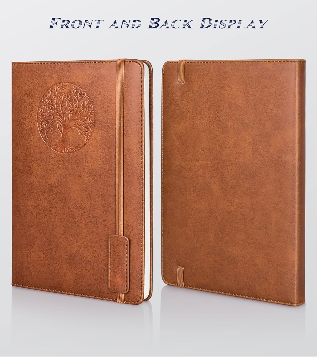Lined Journal Notebook for Women and Men, 256 Pages A5 Hardcover Leather Journal for Writing, Travel, Business, Work & School, College Ruled Notebook for Note Taking, Diary Notepad 5.7"×8.3" Brown Brown A5-sized
