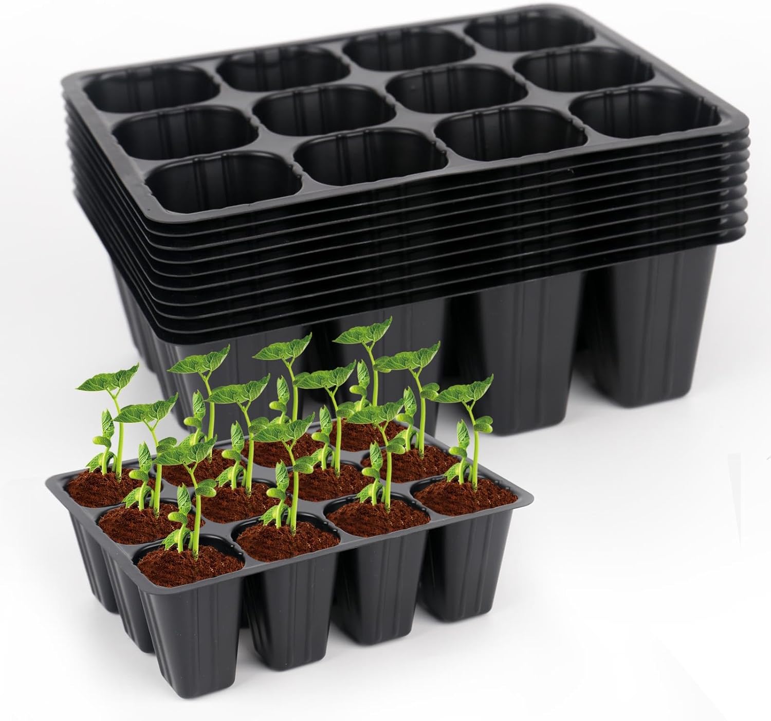 120 cell seedling starter tablets reusable, mini propagator, greenhouse growing kit, plant growing trays for indoor greenhouse plastic germination trays nurseries, growing