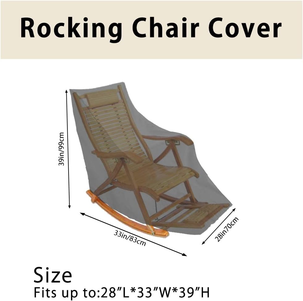 Patio rocking chair Cover waterproof Oxford fabric heavy Veranda lounge garden chair outdoor furniture protective cover black