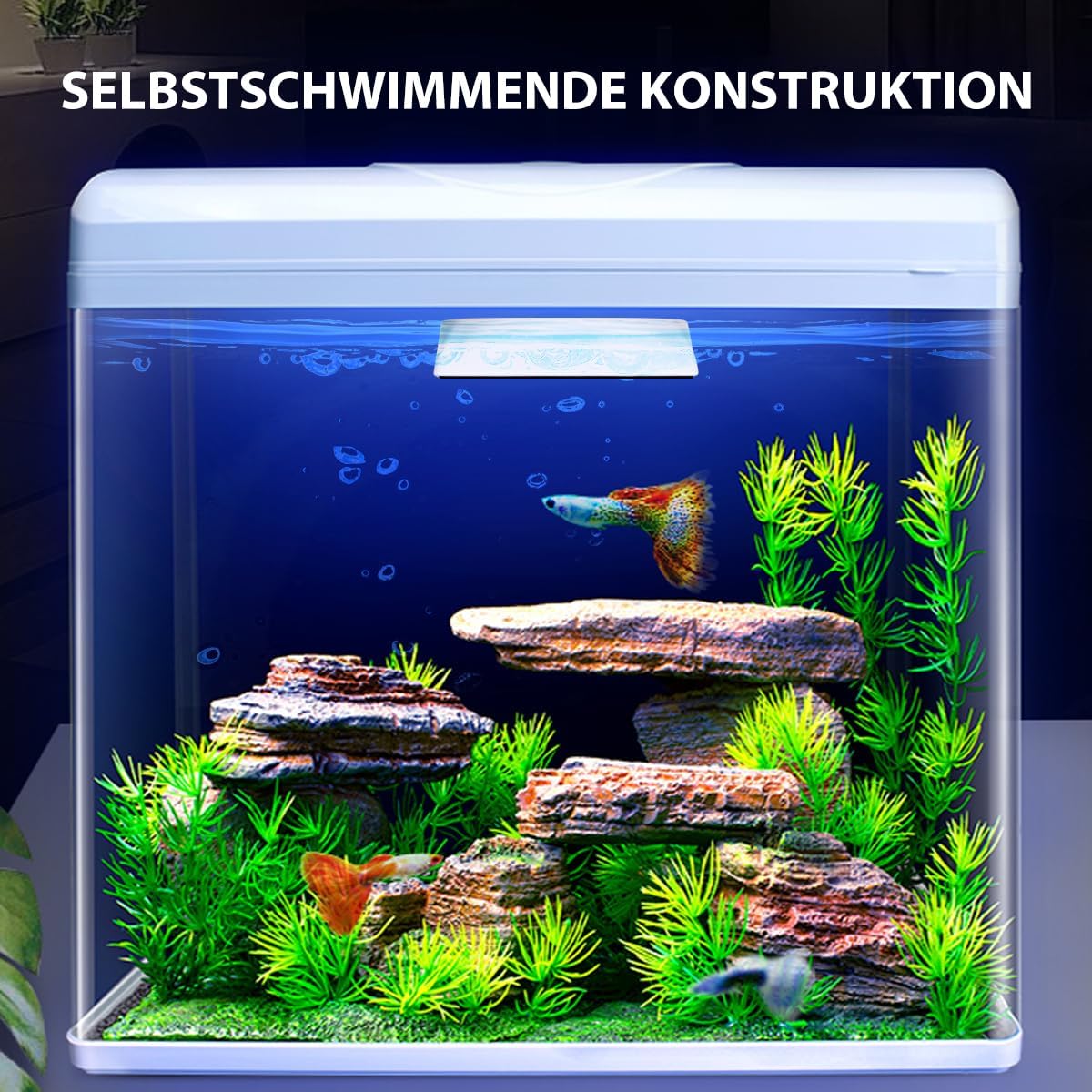 Petluno Magnetic Aquarium Glass Cleaner Fish Tank Glass Algae Scrapers, Floating Scrubber Cleaning Brush, Scratch-Free, Anti-Slip with Handle M M: suggests fish tank 50-60cm