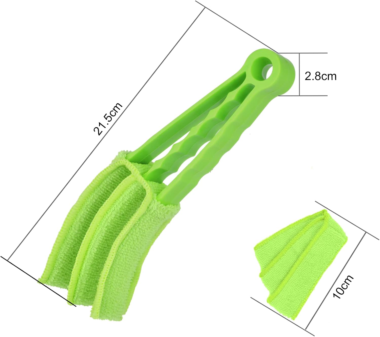Petluno Blinds Cleaning Brush - 2 Pack Blind Cleaner, With Microfiber Cleaning Cloth, Feather Duster for Cleaning and Electric Fans Pink + Green Pink Green