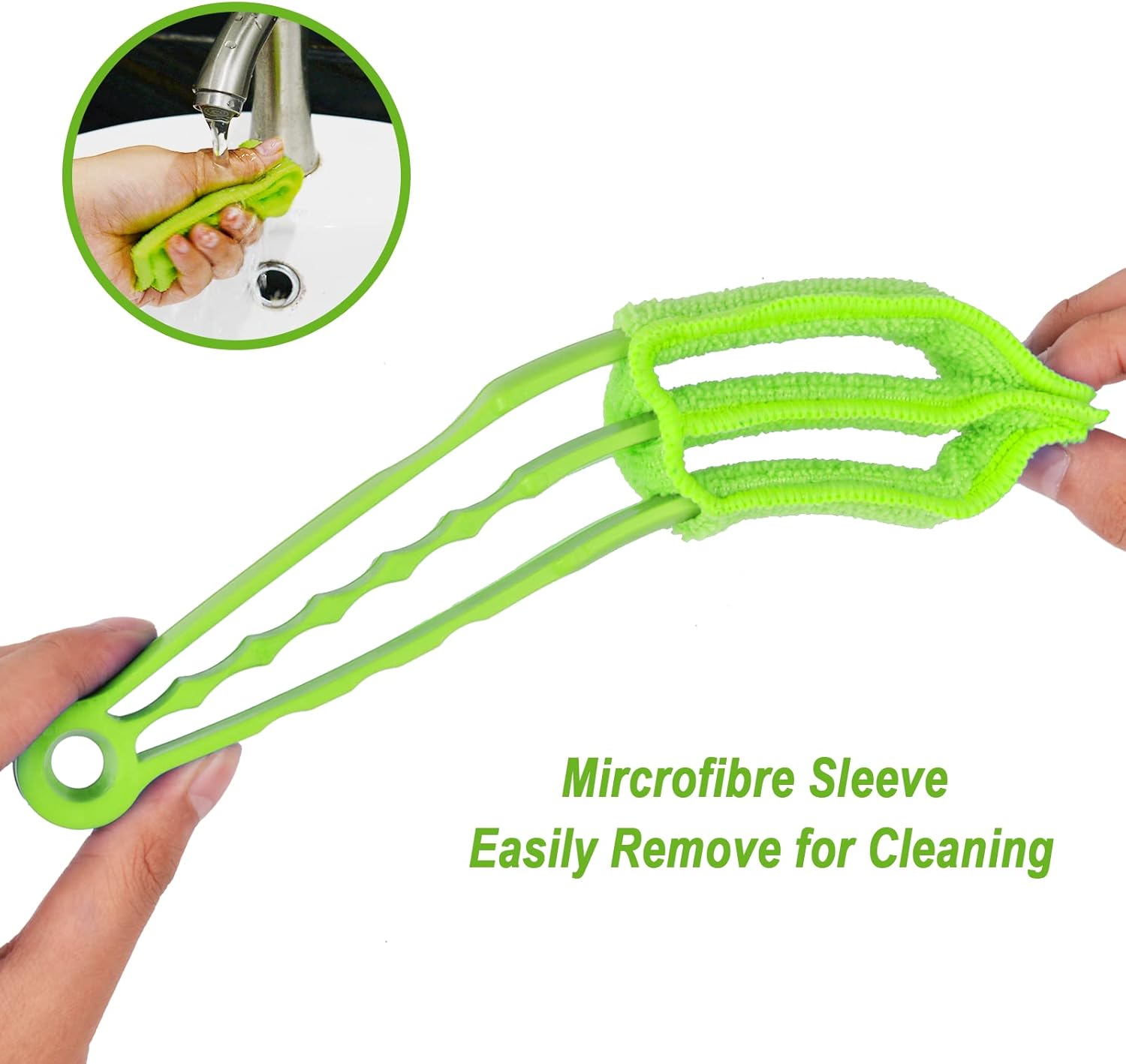 Petluno Blinds Cleaning Brush - 2 Pack Blind Cleaner, With Microfiber Cleaning Cloth, Feather Duster for Cleaning and Electric Fans Pink + Green Pink Green