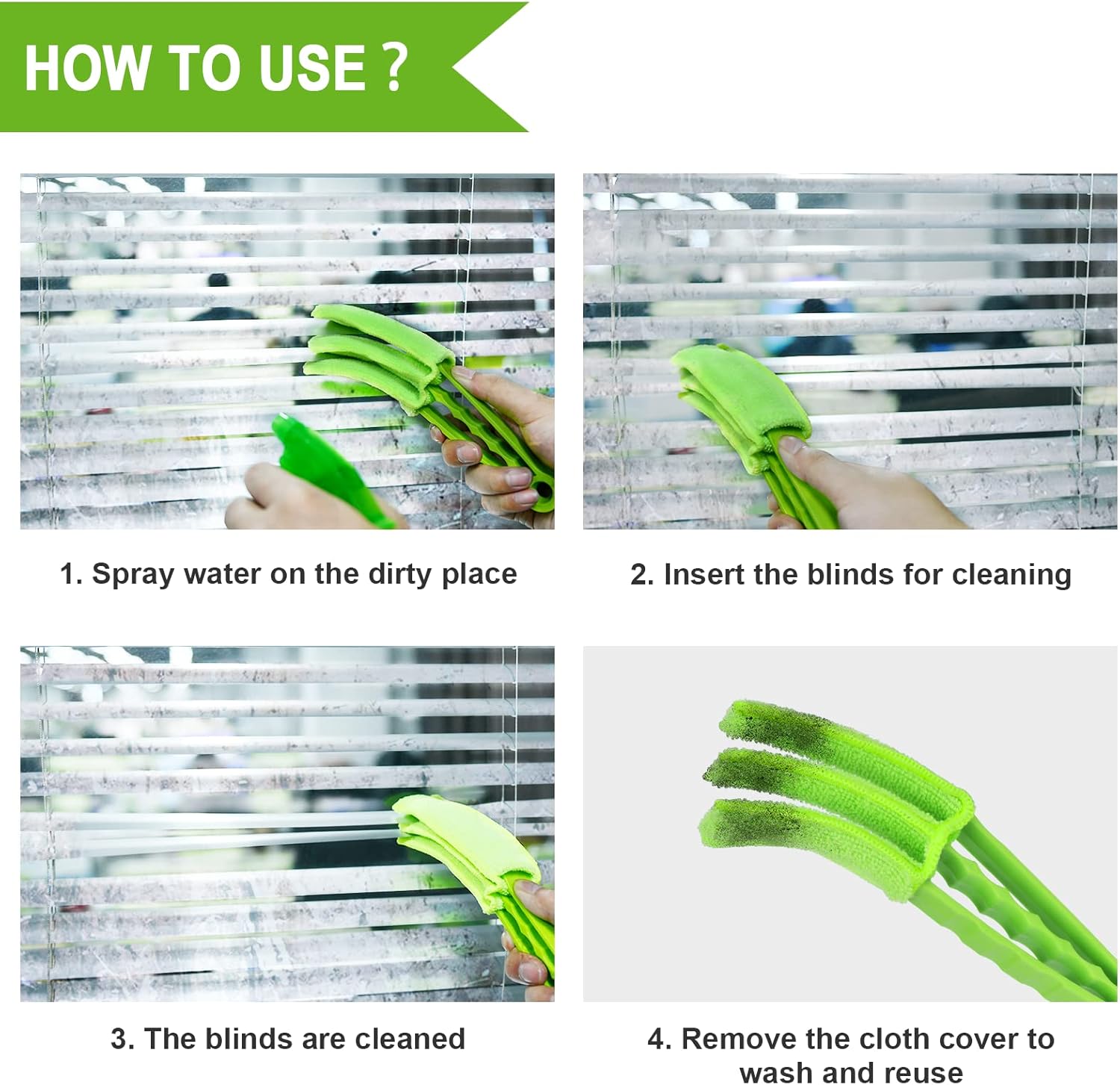 Petluno Blinds Cleaning Brush - 2 Pack Blind Cleaner, With Microfiber Cleaning Cloth, Feather Duster for Cleaning and Electric Fans Pink + Green Pink Green