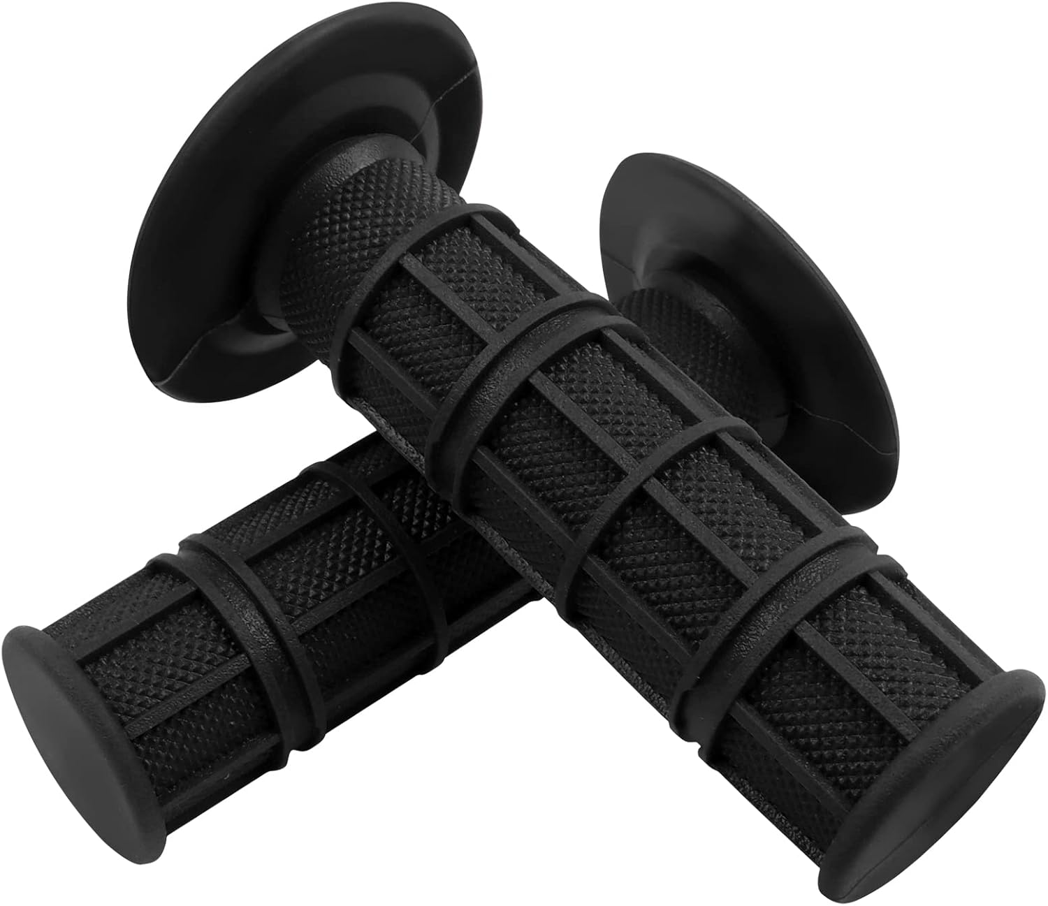 Worldmotop Motorcycle Handlebar Grips Non-Slip Soft Rubber Grips Handlebar with 7/8" 22mm 24mm Replacement for All Off Road ATV Dirt Bike, Bike Handle Grips Black