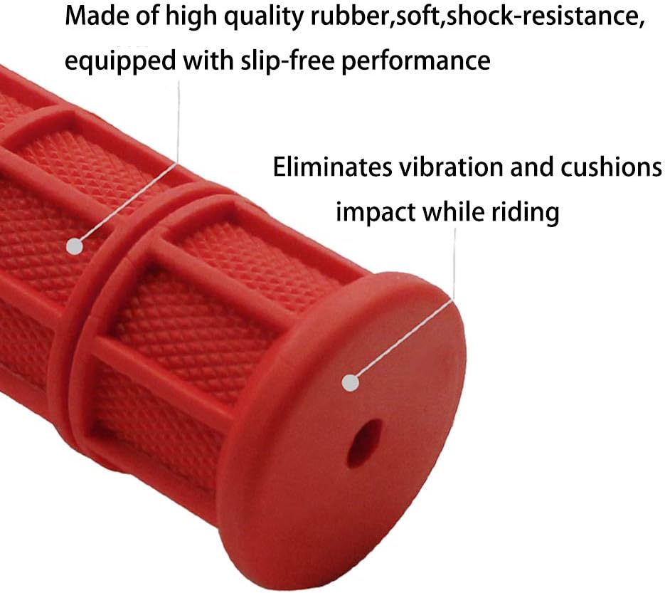 Worldmotop Motorcycle Handlebar Grips Non-Slip Soft Rubber Grips Handlebar with 7/8" 22mm 24mm Replacement for All Off Road ATV Dirt Bike, Bike Handle Grips Black