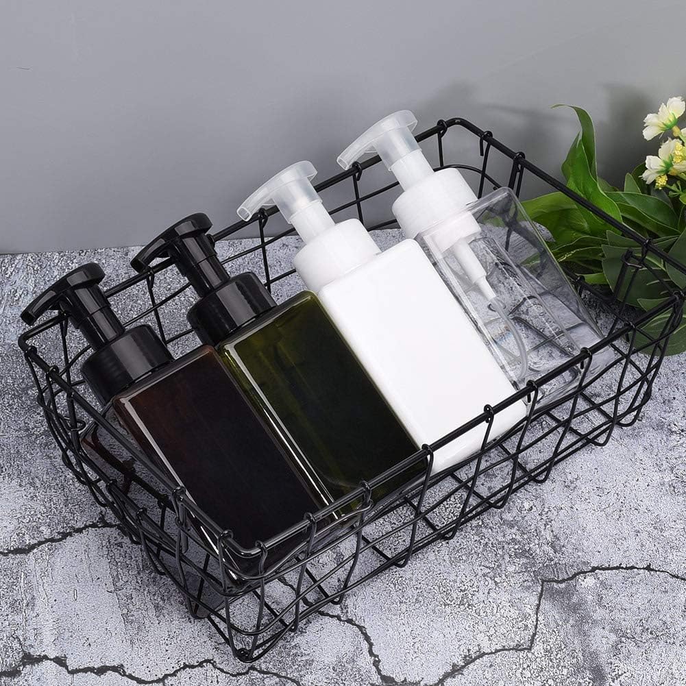 Foaming Soap Dispenser, 450ml 15oz Refillable Pump Bottle Plastic for Liquid Soap, Shampoo, Body Wash 2 Pcs Amber