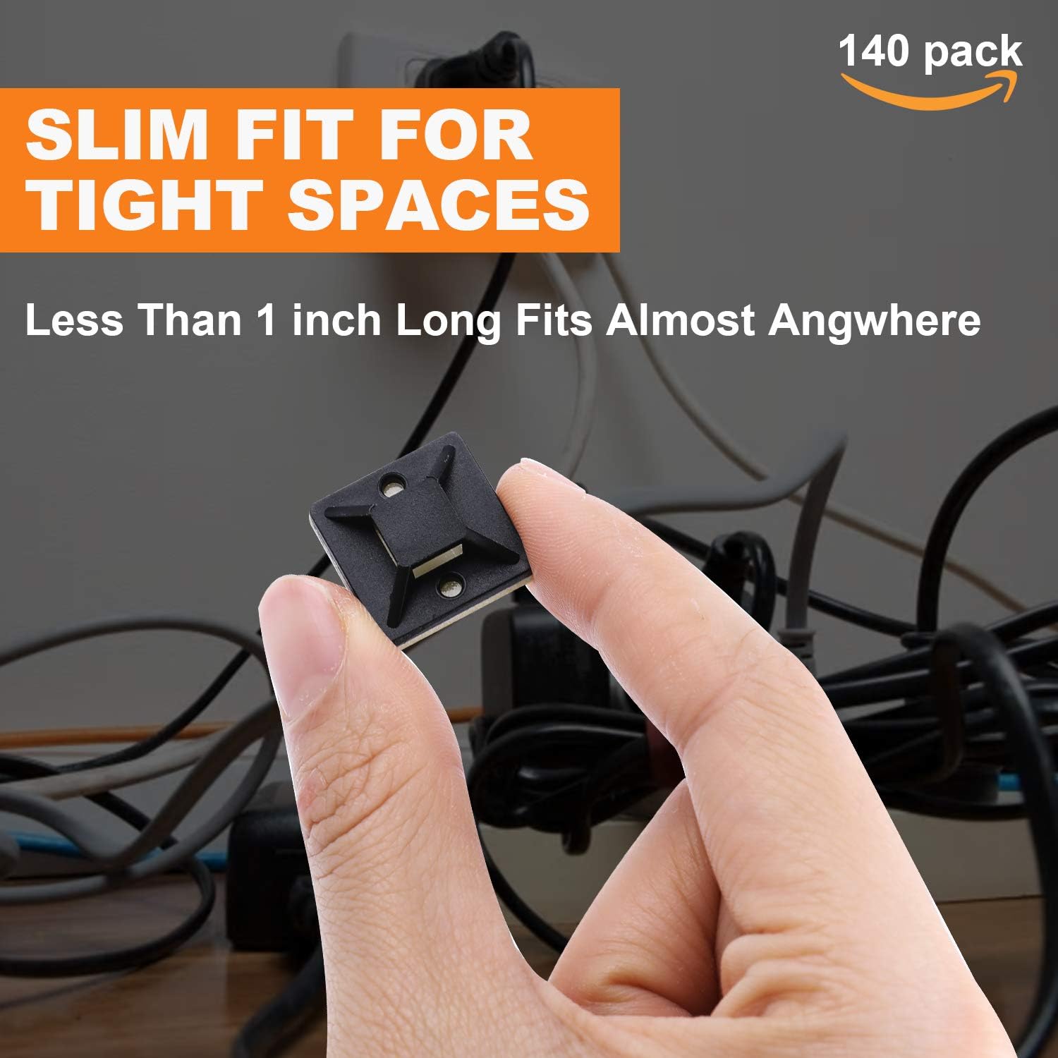 140 Pack 3/4" Zip Tie Adhesive Mounts Self Adhesive Cable Tie Base Holders with Multi-Purpose Tie wire clips with screw hole,Anchor stick on wire holder with White and Black