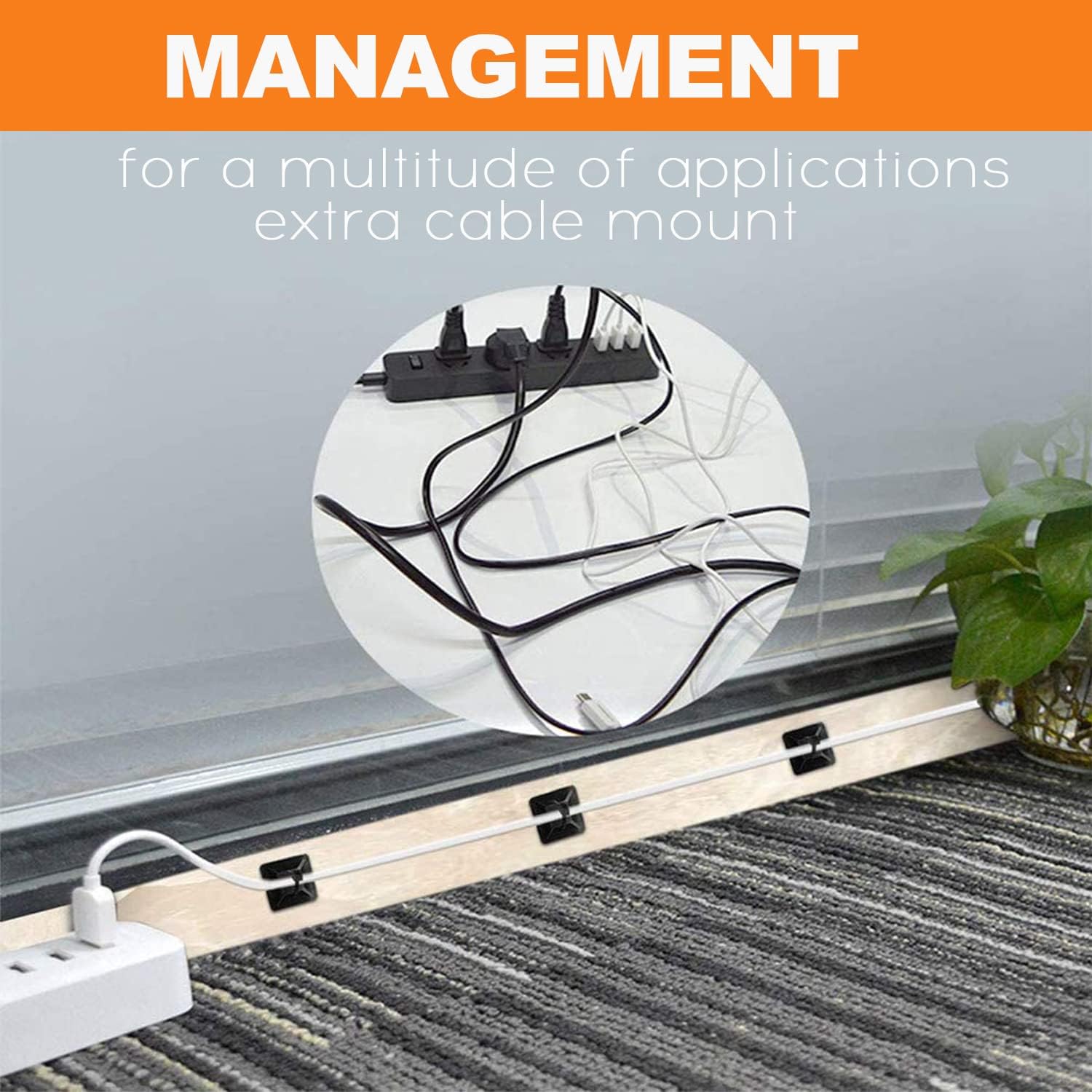 140 Pack 3/4" Zip Tie Adhesive Mounts Self Adhesive Cable Tie Base Holders with Multi-Purpose Tie wire clips with screw hole,Anchor stick on wire holder with White and Black